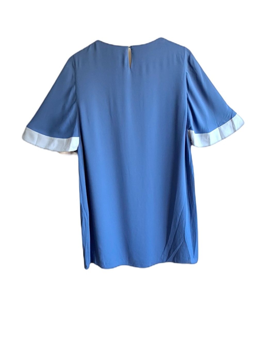 BCBGMaxAzria Philippa Color Blocked Shift Dress Size S Blue Shore Sleeves Mini - Picture 5 of 12